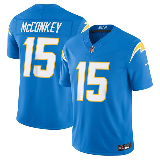Los Angeles Chargers Ladd McConkey Nike Powder Blue Team Vapor F.U.S.E. Stitched Limited Jersey
