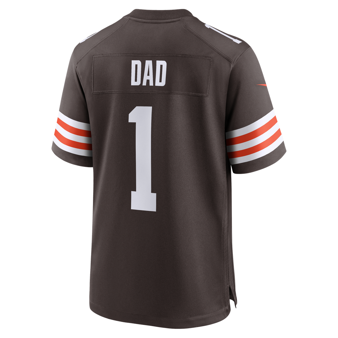 Cleveland Browns Number 1 Dad Nike Brown Game Jersey