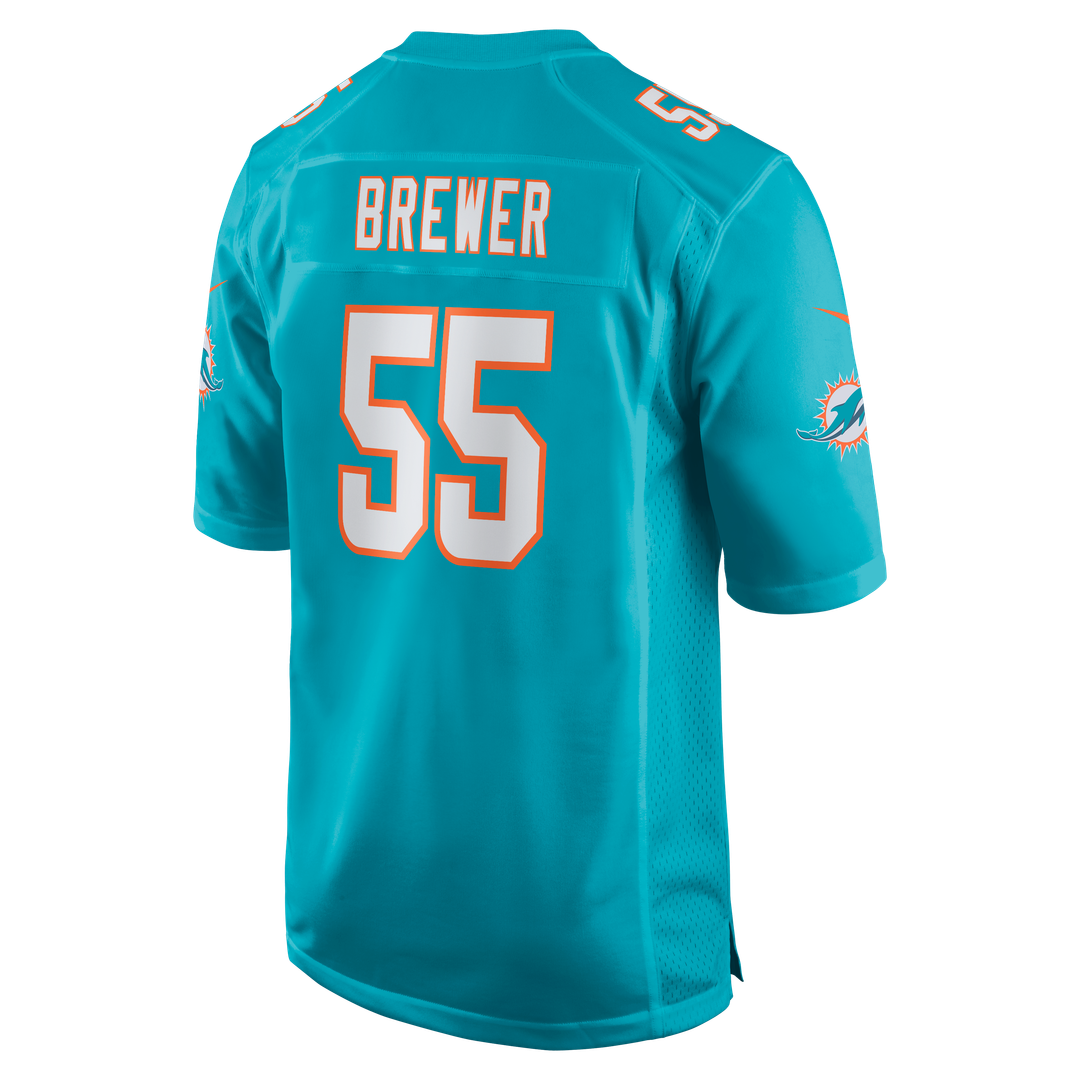 Miami Dolphins Aaron Brewer Nike Aqua Game Jersey