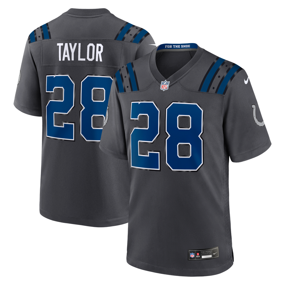 Indianapolis Colts Jonathan Taylor Nike Anthracite 2026 Rivalries Collection Game Jersey