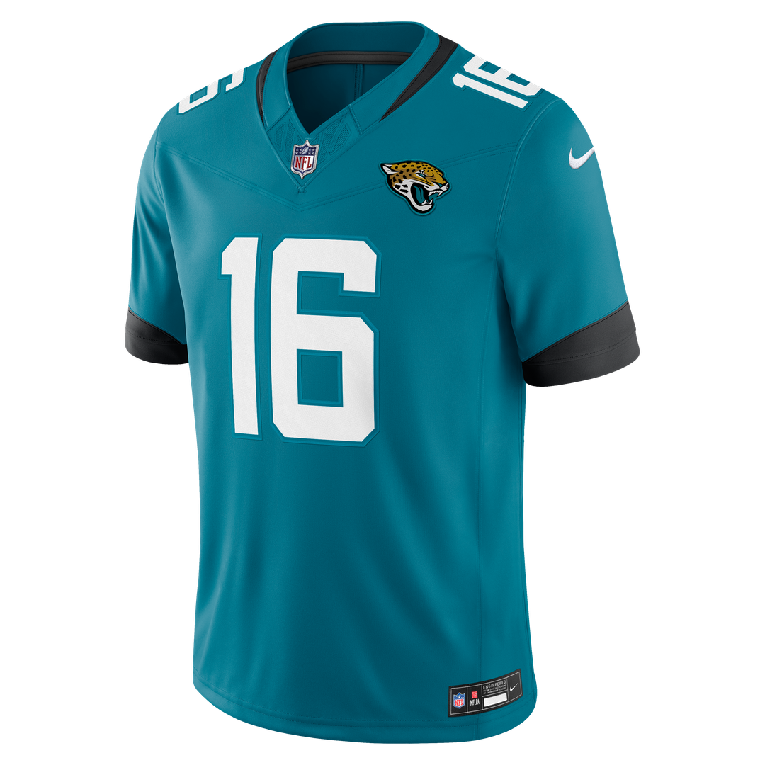 Jacksonville Jaguars Trevor Lawrence Nike Teal Team Vapor F.U.S.E. Stitched Limited Jersey