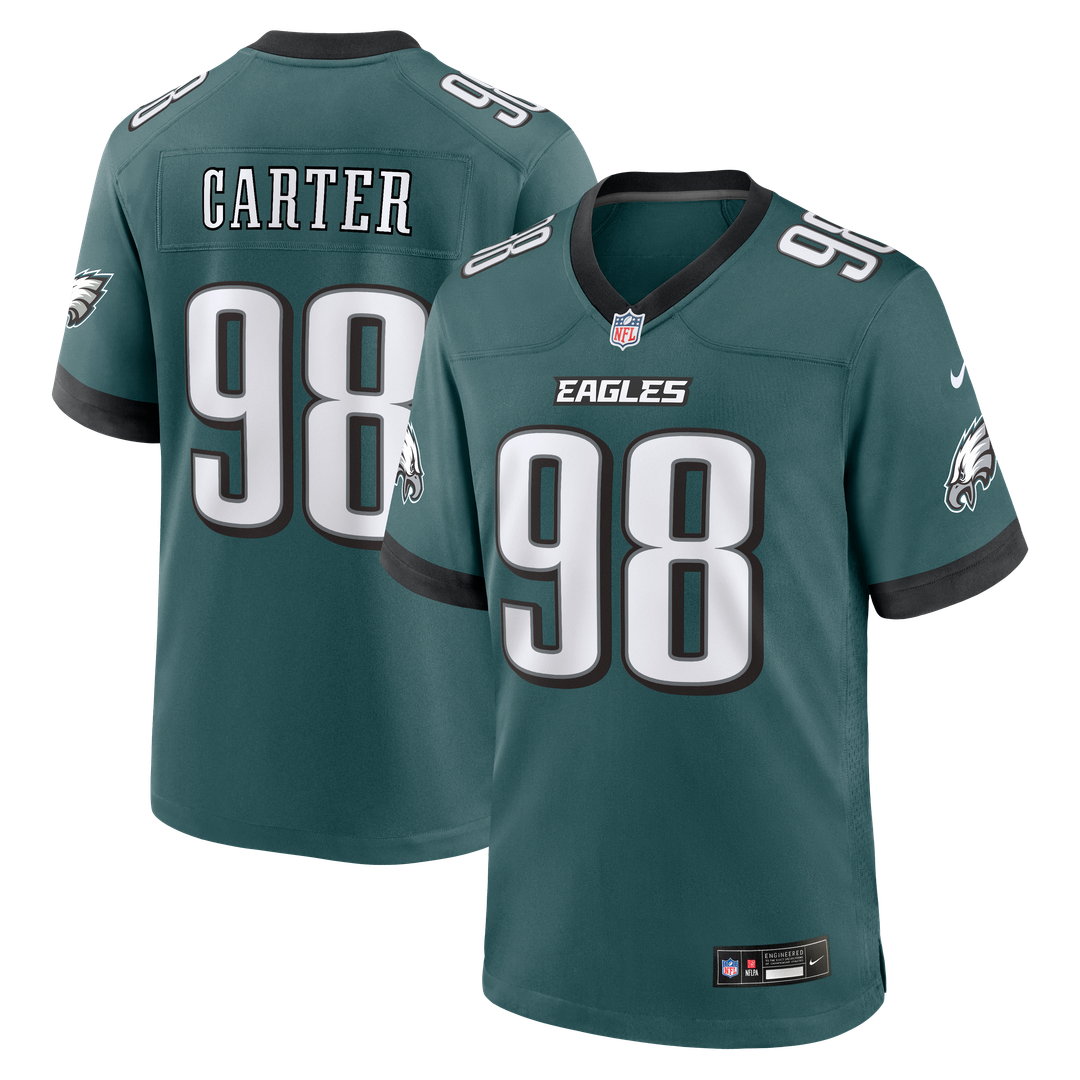 Philadelphia Eagles Jalen Carter Nike Midnight Green Team Game Jersey