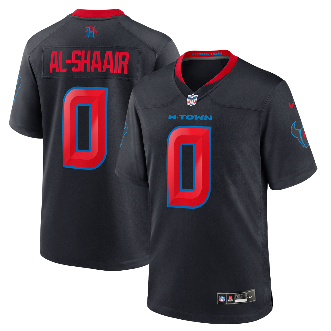 Houston Texans Azeez Al-Shaair Nike Navy Alternate Game Jersey