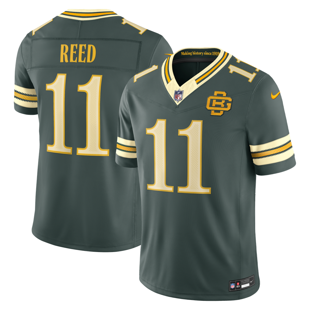 Green Bay Packers Jayden Reed Nike Green 2026 Rivalries Collection Stitched Limited Jersey