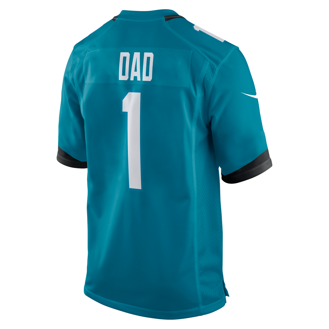 Jacksonville Jaguars Number 1 Dad Nike Teal Game Jersey