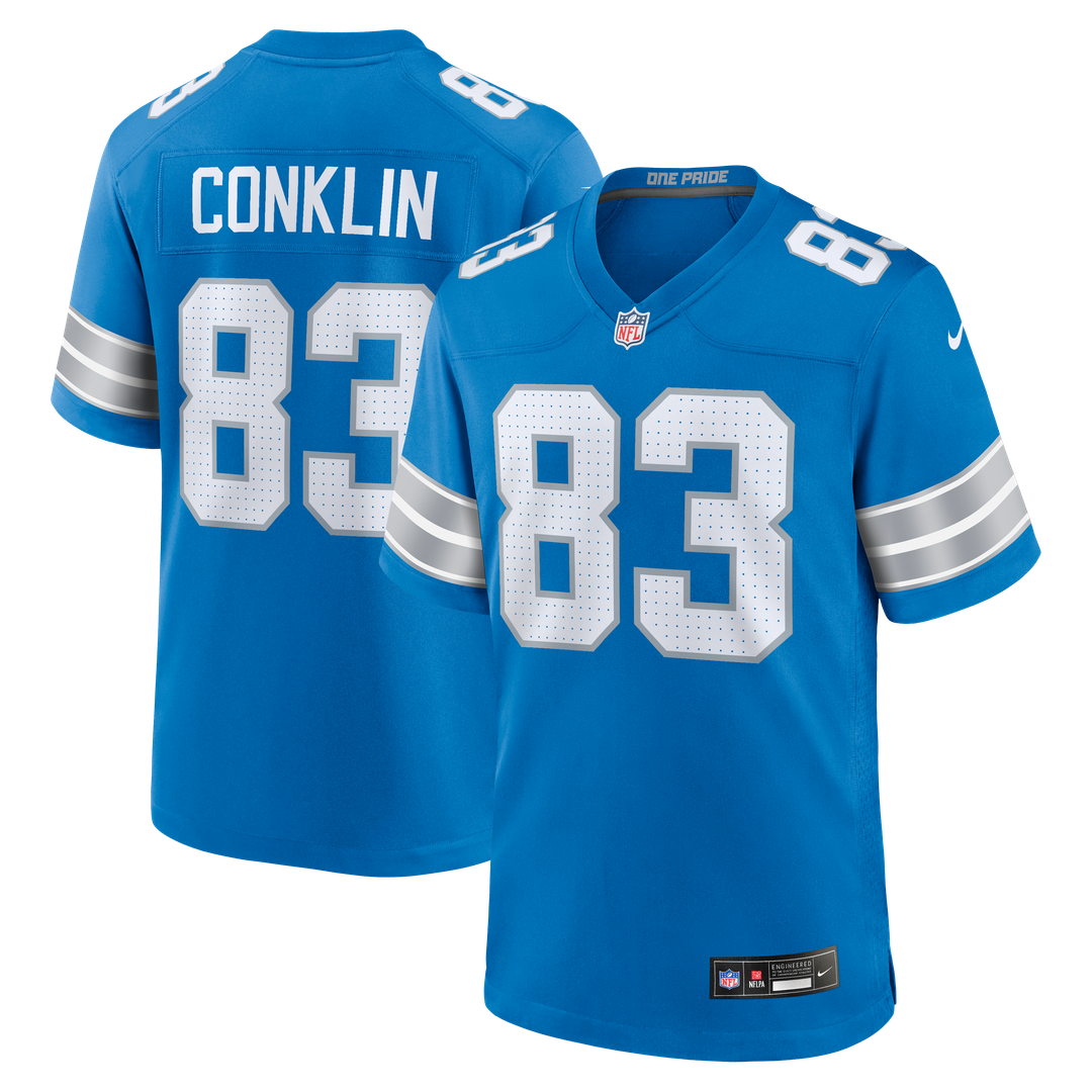Detroit Lions Tyler Conklin Nike Blue Team Game Jersey