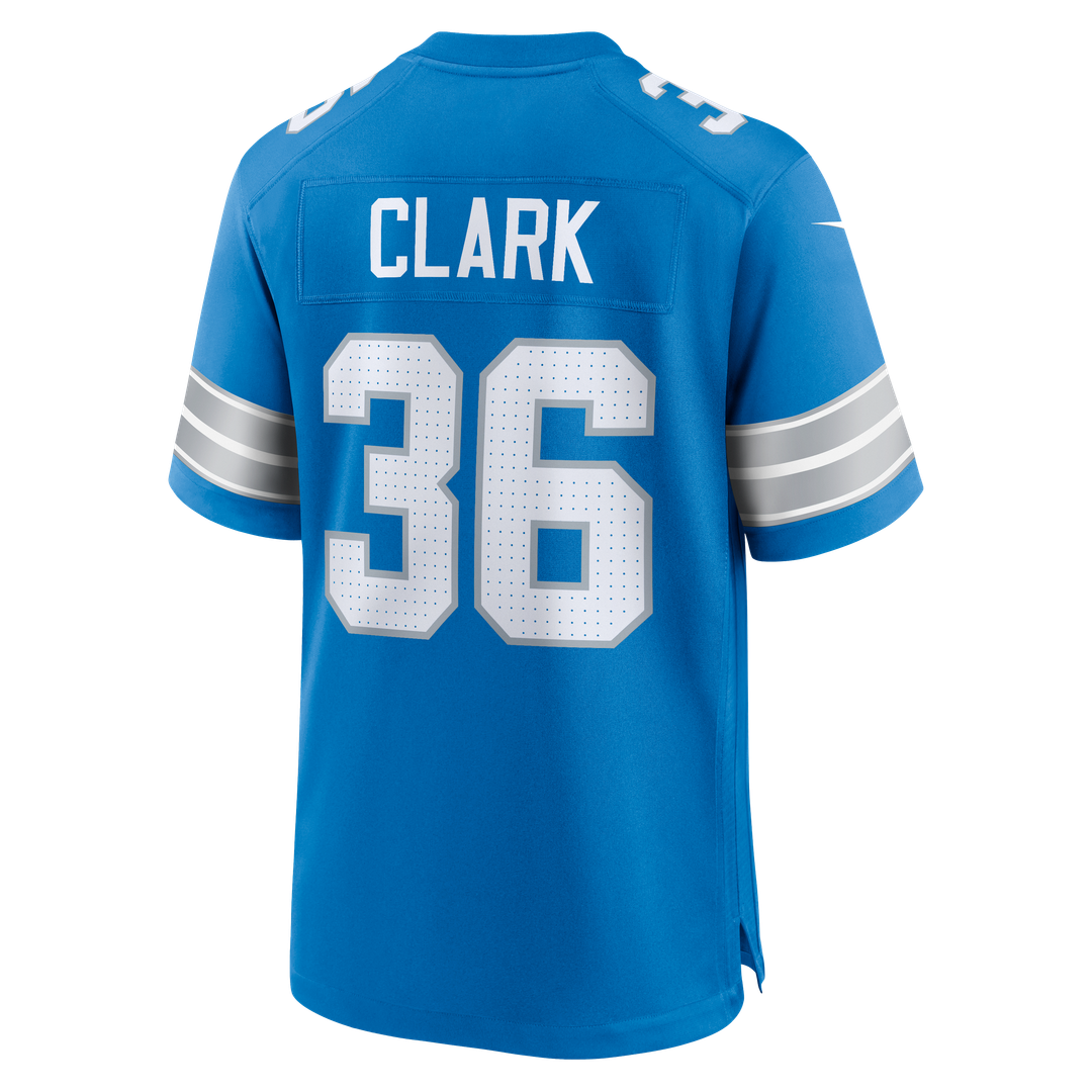 Detroit Lions Chuck Clark Nike Blue Team Game Jersey