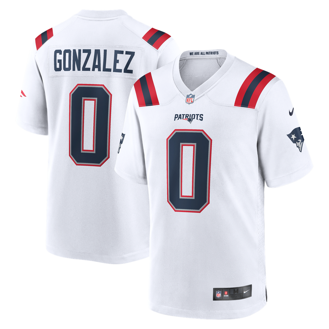 New England Patriots Christian Gonzalez Nike White Game Jersey