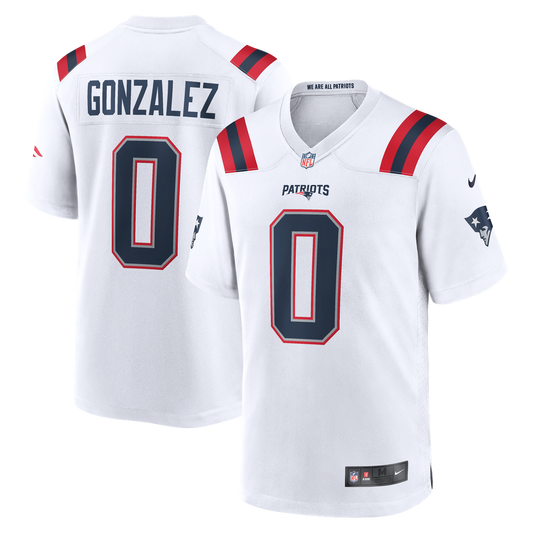 New England Patriots Christian Gonzalez Nike White Game Jersey