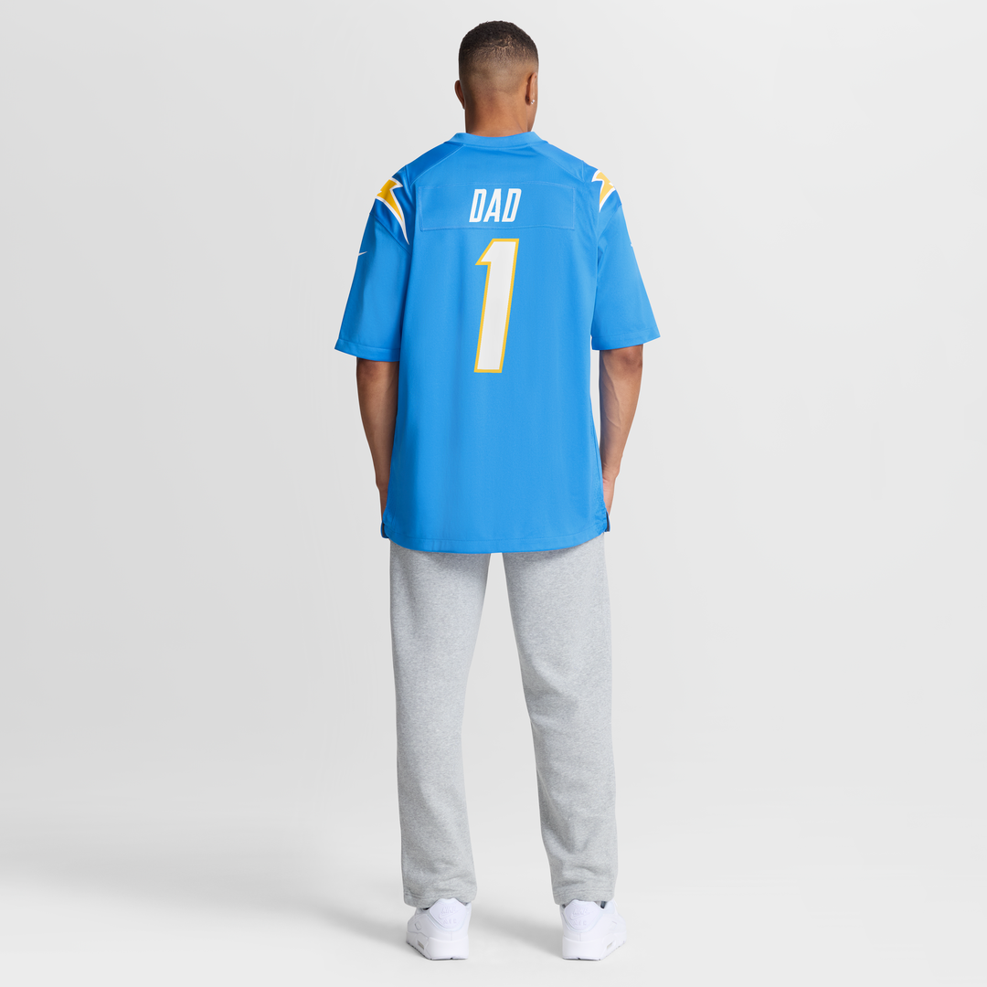 Los Angeles Chargers Number 1 Dad Nike Powder Blue Game Jersey