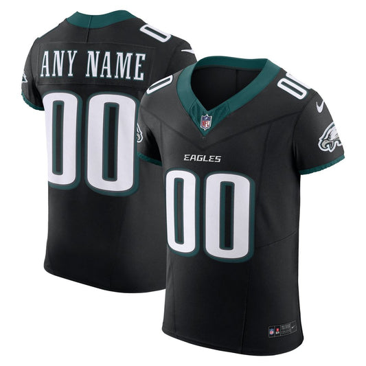 Philadelphia Eagles Nike Black Alternate Vapor F.U.S.E. Elite Custom Jersey