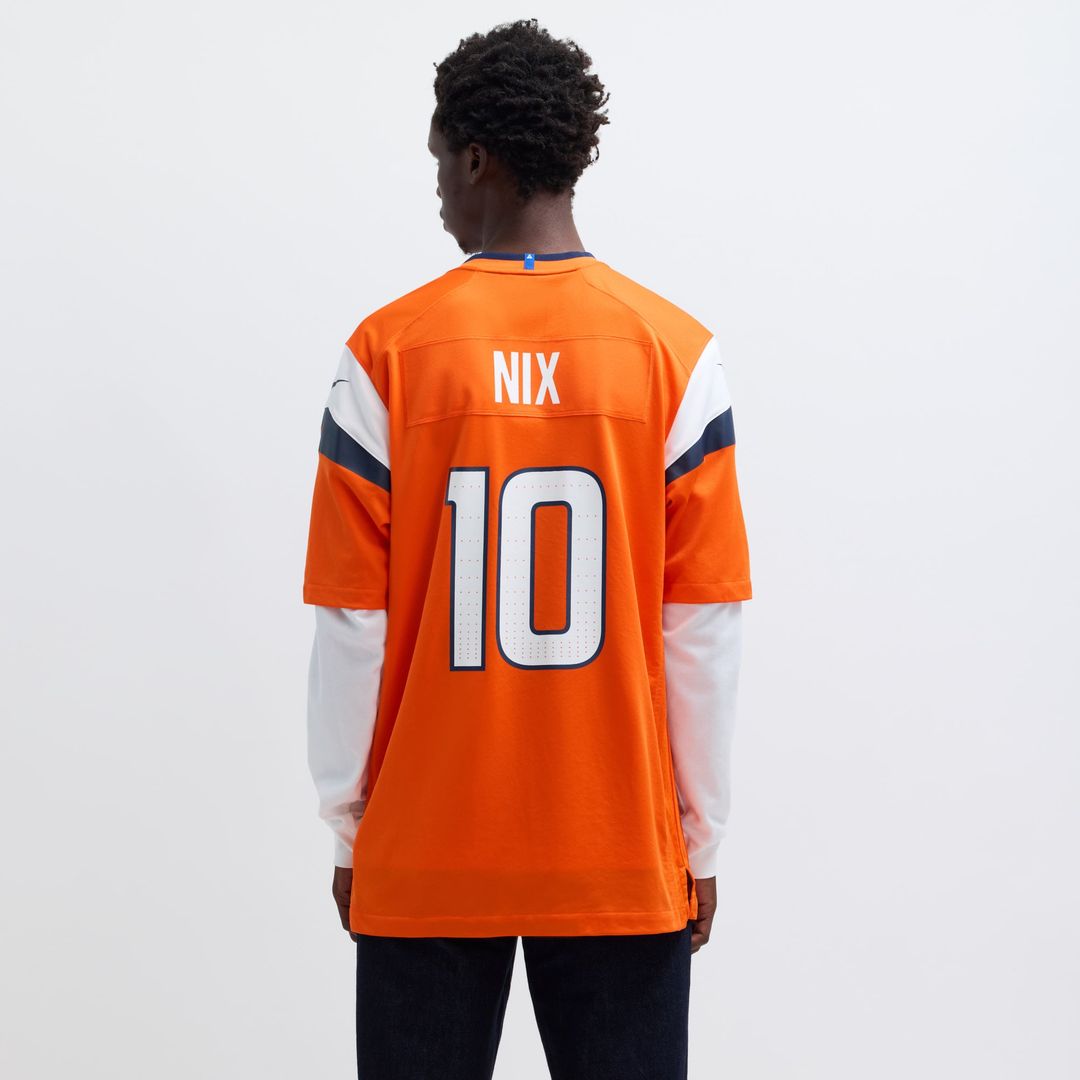 Denver Broncos Bo Nix Nike Navy Alternate Game Jersey