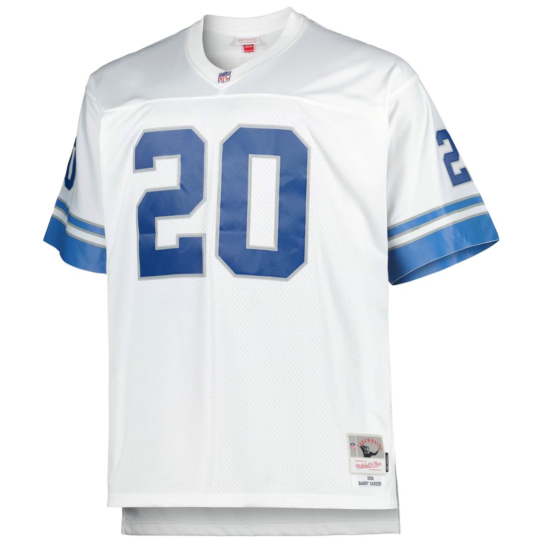 Detroit Lions Barry Sanders Mitchell & Ness Blue Big & Tall 1996 Retired Player Replica Jersey