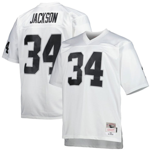 Las Vegas Raiders Bo Jackson Mitchell & Ness White Big & Tall 1988 Retired Player Replica Jersey
