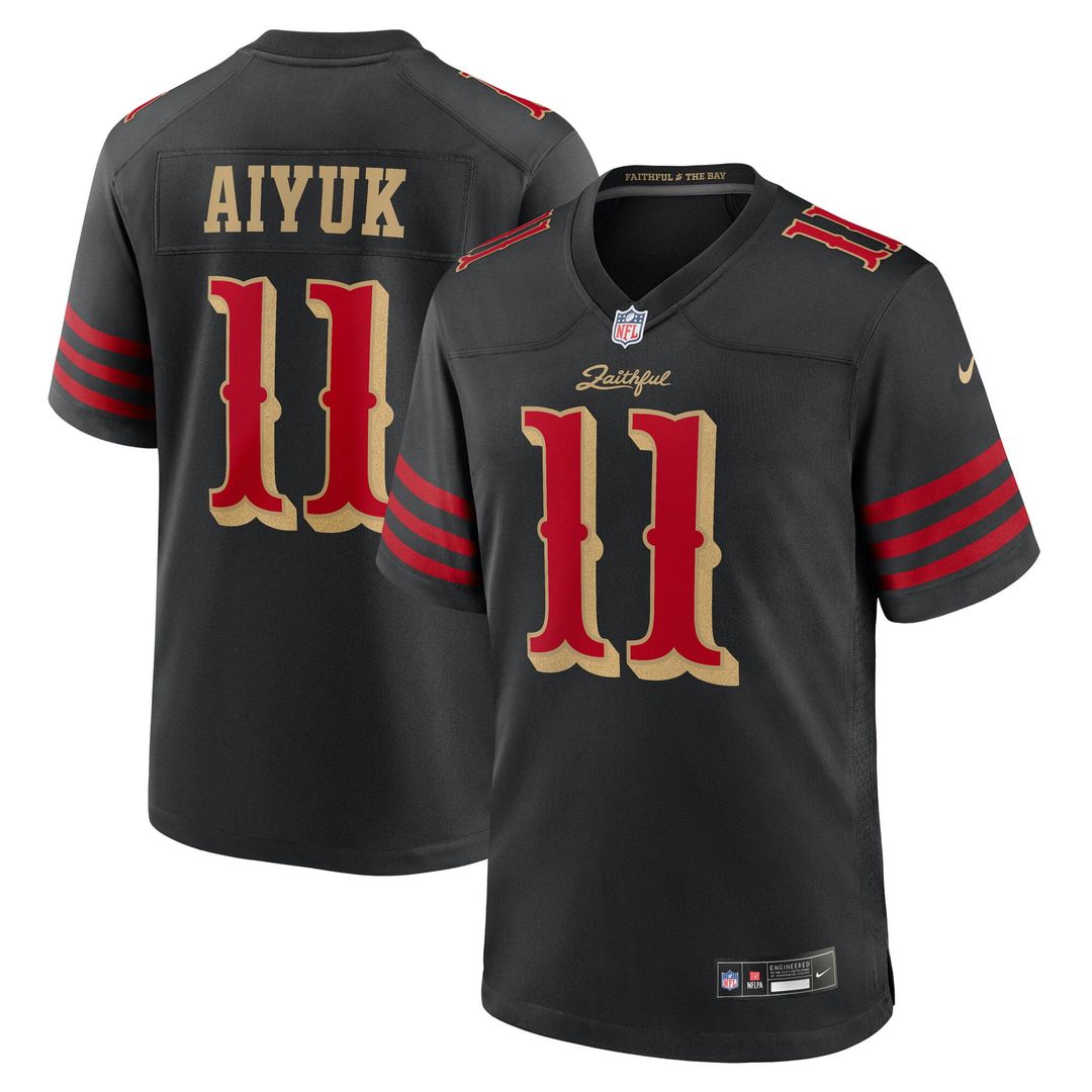 San Francisco 49ers Brandon Aiyuk Nike Black Rivalries Collection Game Jersey