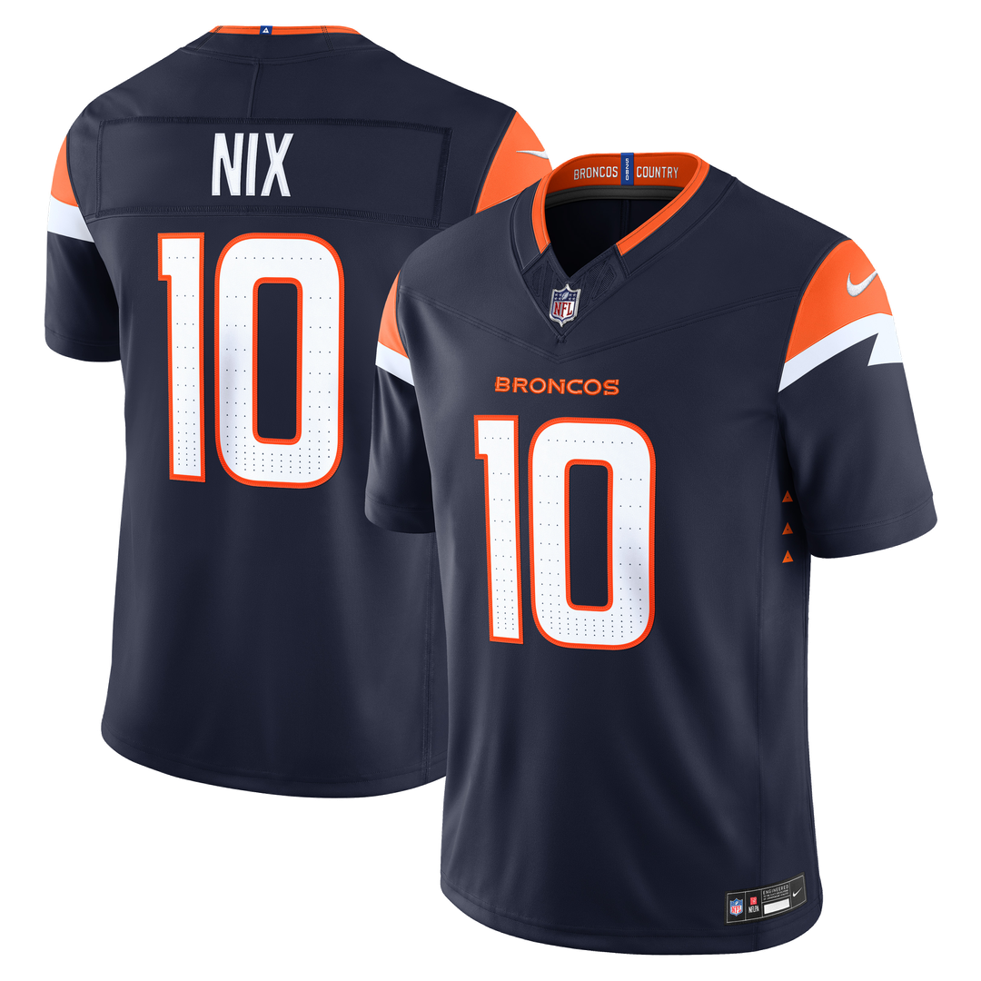 Denver Broncos Bo Nix Nike Orange Alternate Mile High Collection 1977 Throwback Vapor F.U.S.E. Stitched Limited Jersey
