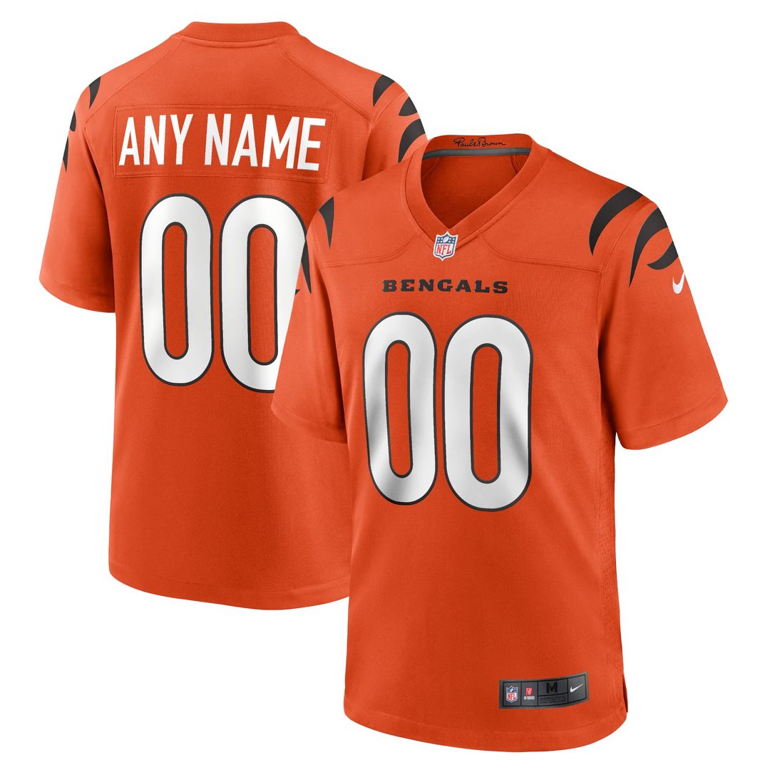 Cincinnati Bengals Nike Black Game Custom Jersey