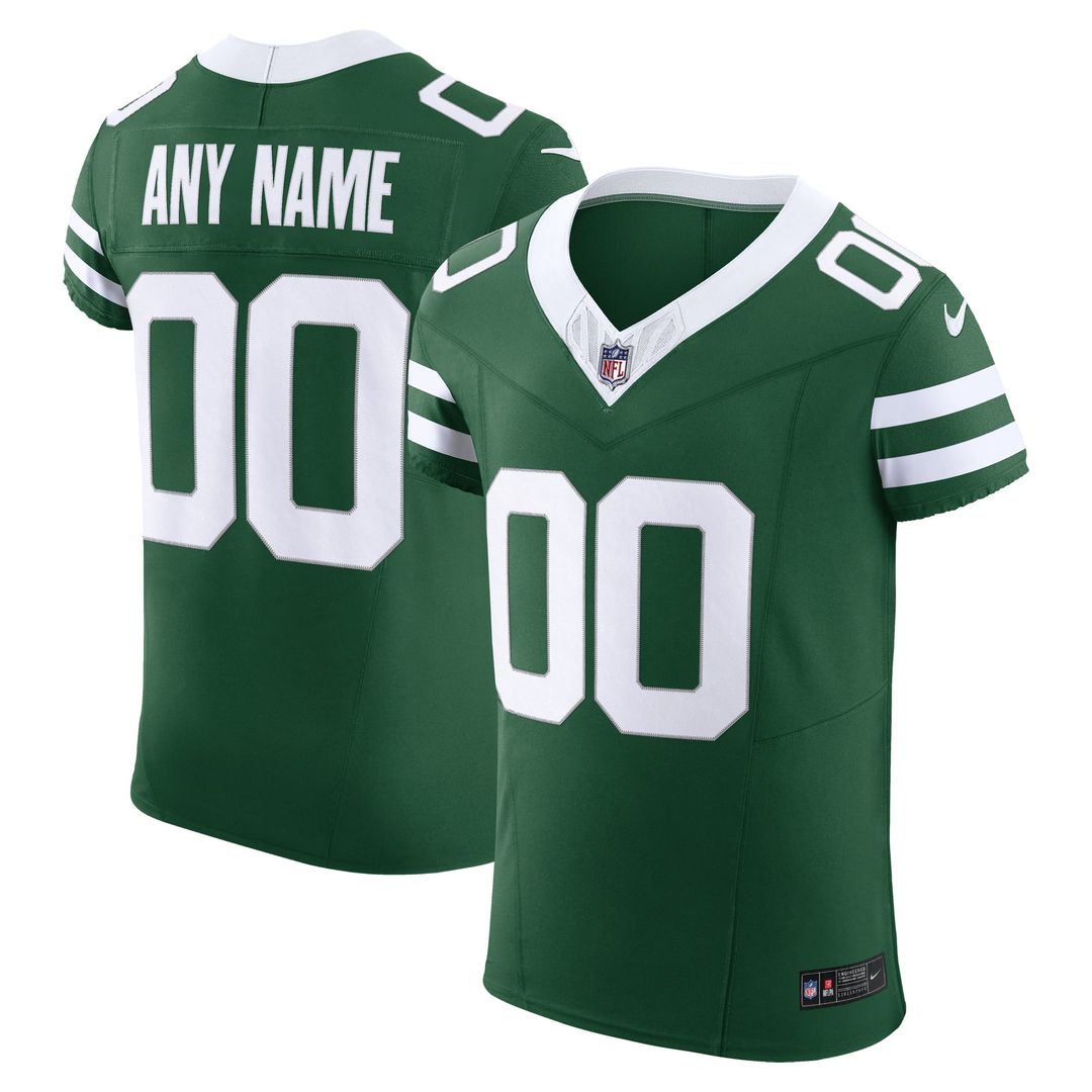 New York Jets Nike Legacy Black Alternate Vapor F.U.S.E. Elite Custom Jersey