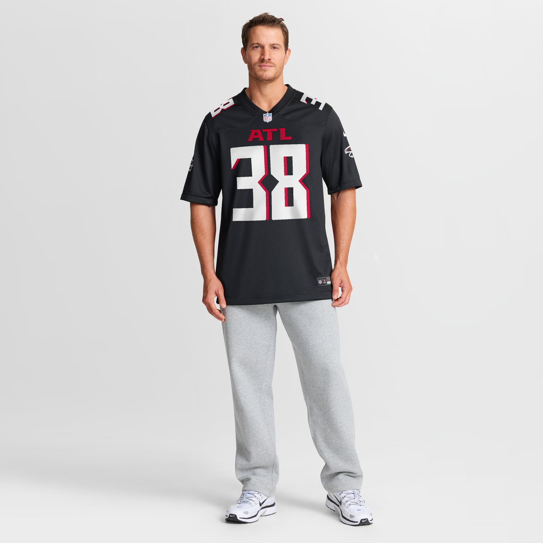 Atlanta Falcons Nathan Carter Nike Black Team Game Jersey