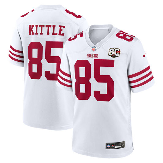 San Francisco 49ers George Kittle Nike White 80th Anniversary Game Jersey