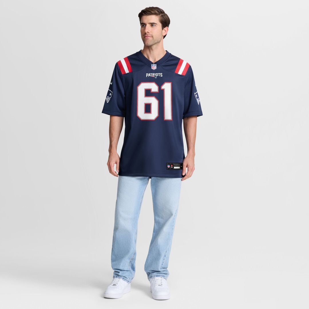 New England Patriots Darrian Dalcourt Nike Navy Team Game Jersey