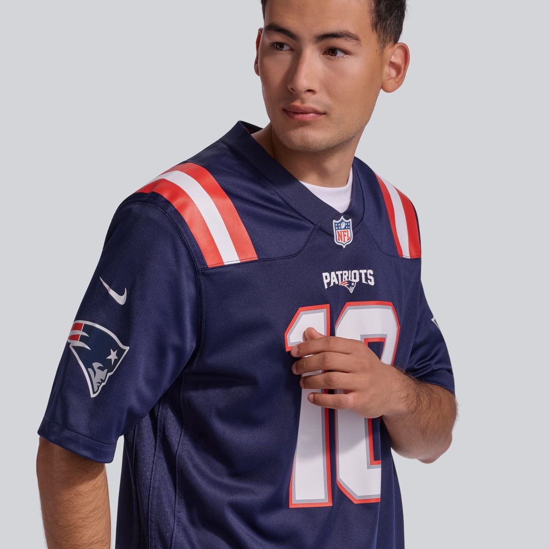 New England Patriots Drake Maye Nike White Player Game Jersey