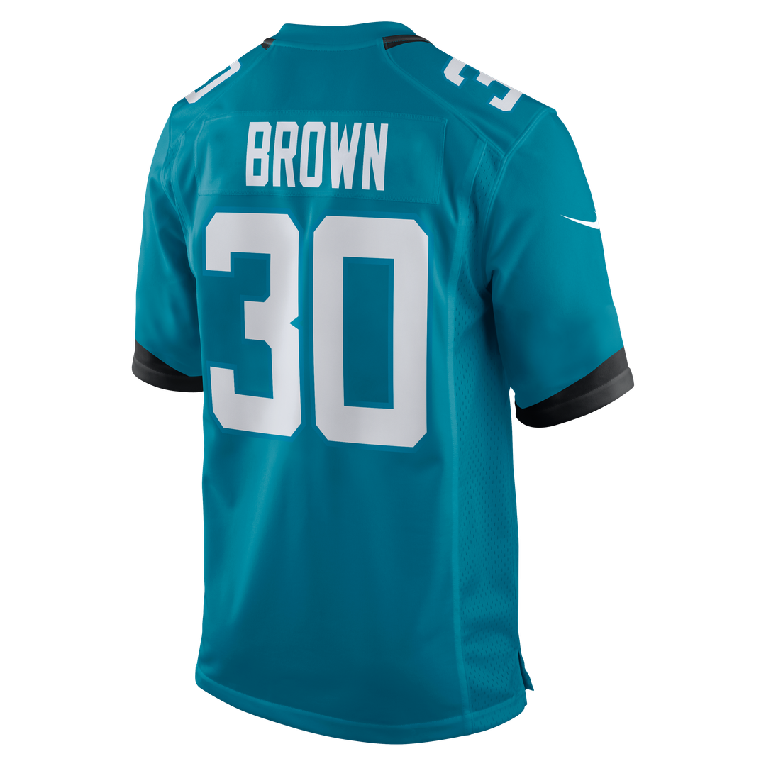 Jacksonville Jaguars Montaric Brown Nike Teal Game Player Jersey