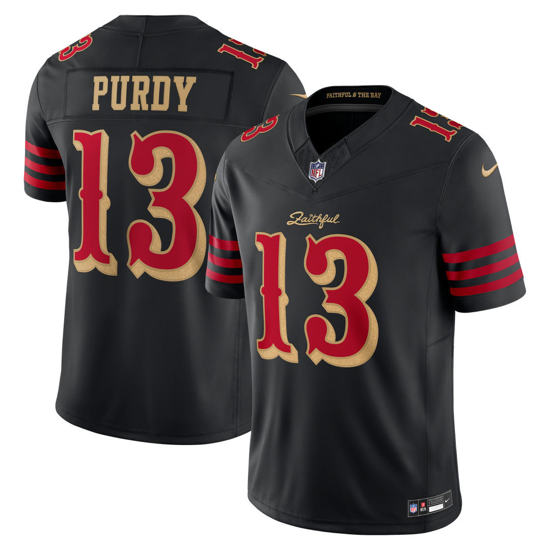 San Francisco 49ers Brock Purdy Nike Black Rivalries Collection Stitched Limited Jersey