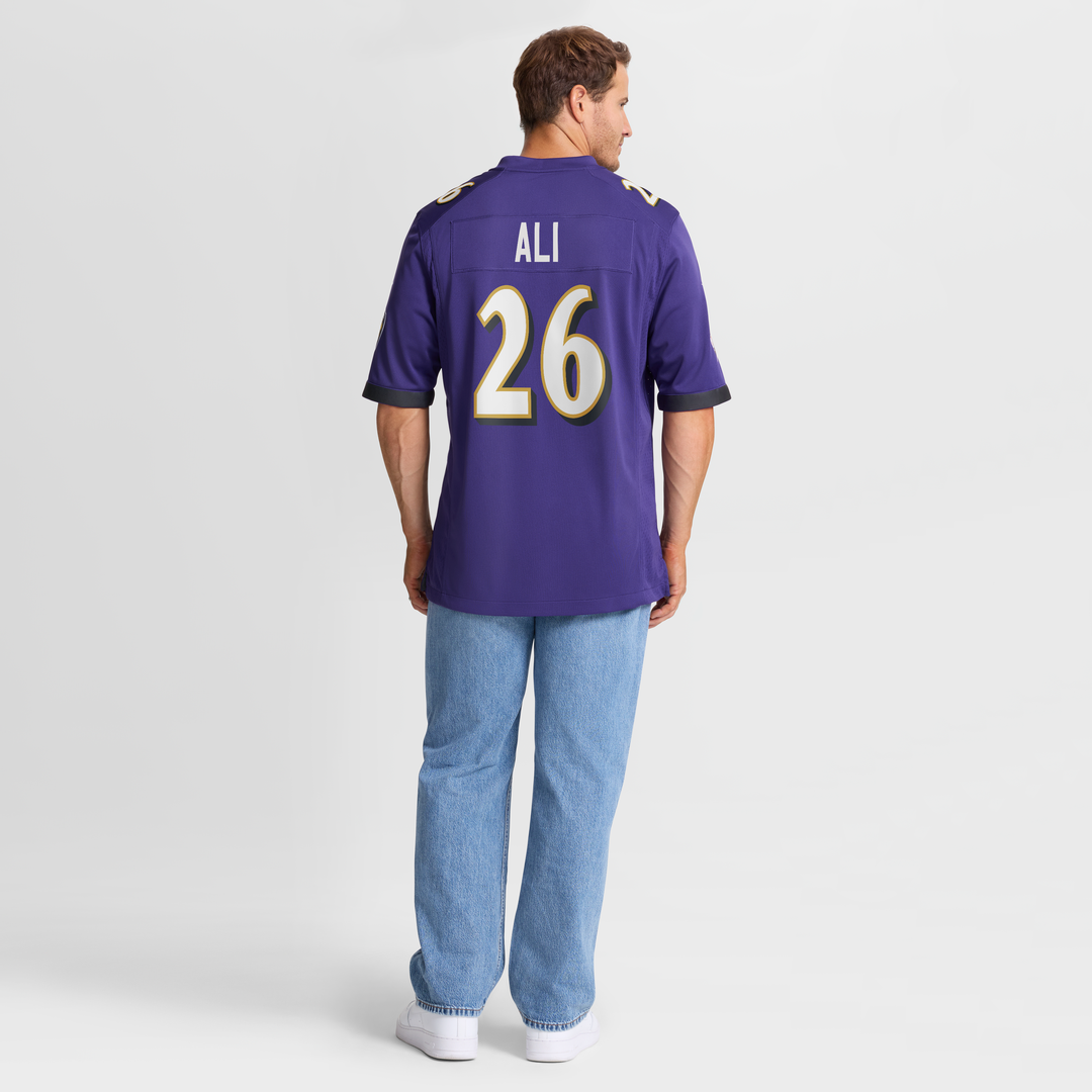 Baltimore Ravens Rasheen Ali Nike Purple Team Game Jersey
