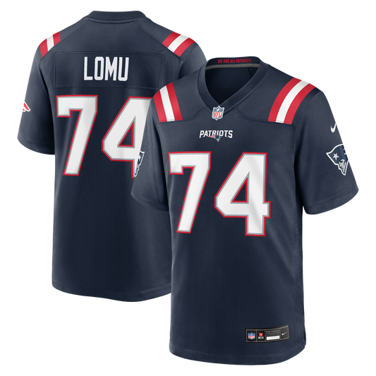 New England Patriots Caleb Lomu Nike Navy Team Game Jersey