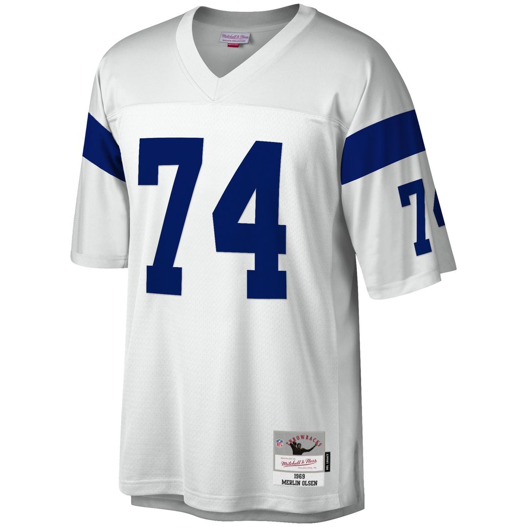 Los Angeles Rams Merlin Olsen Mitchell & Ness White Legacy Replica Jersey