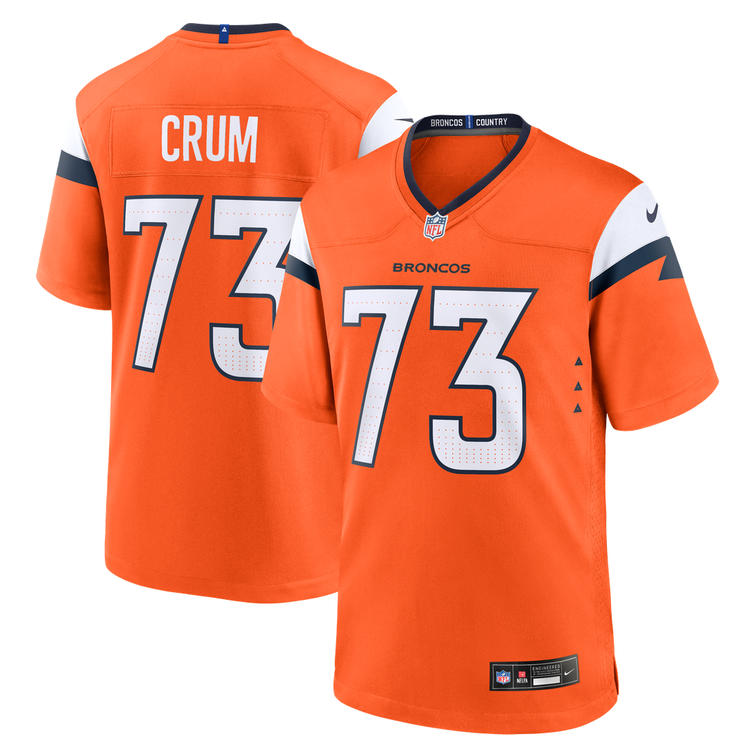 Denver Broncos Frank Crum Nike Orange Team Game Jersey