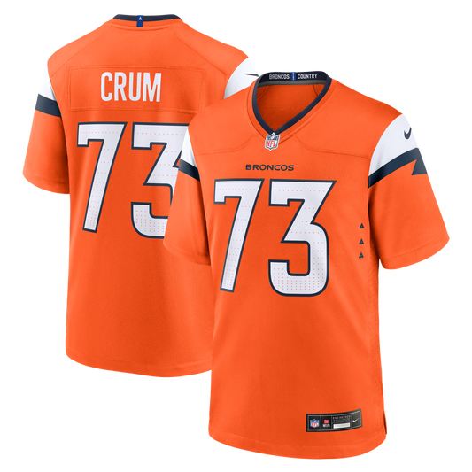 Denver Broncos Frank Crum Nike Orange Team Game Jersey