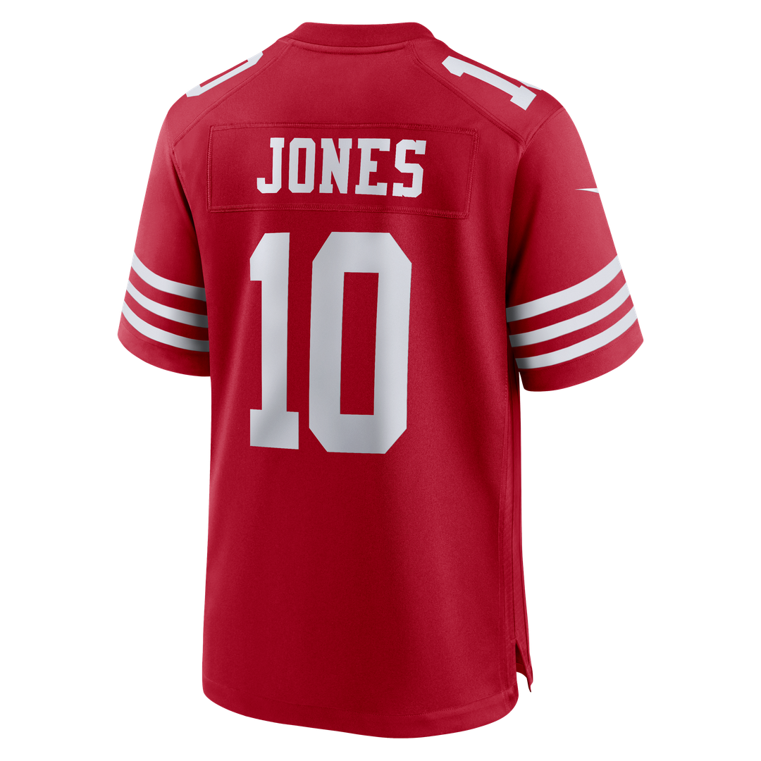 San Francisco 49ers Mac Jones Nike Scarlet Team Game Jersey