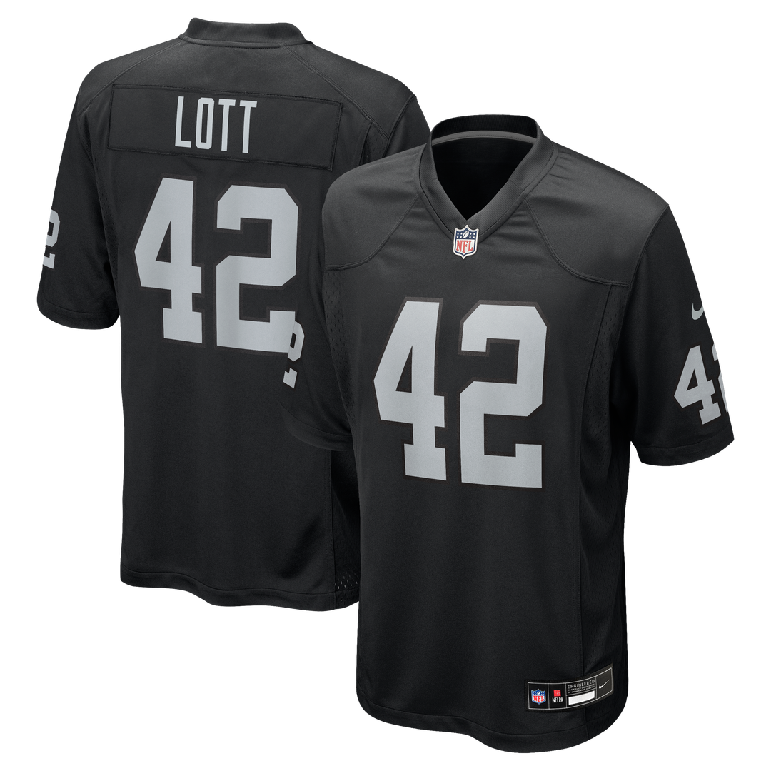 Las Vegas Raiders Ronnie Lott Nike Black Game Retired Player Jersey