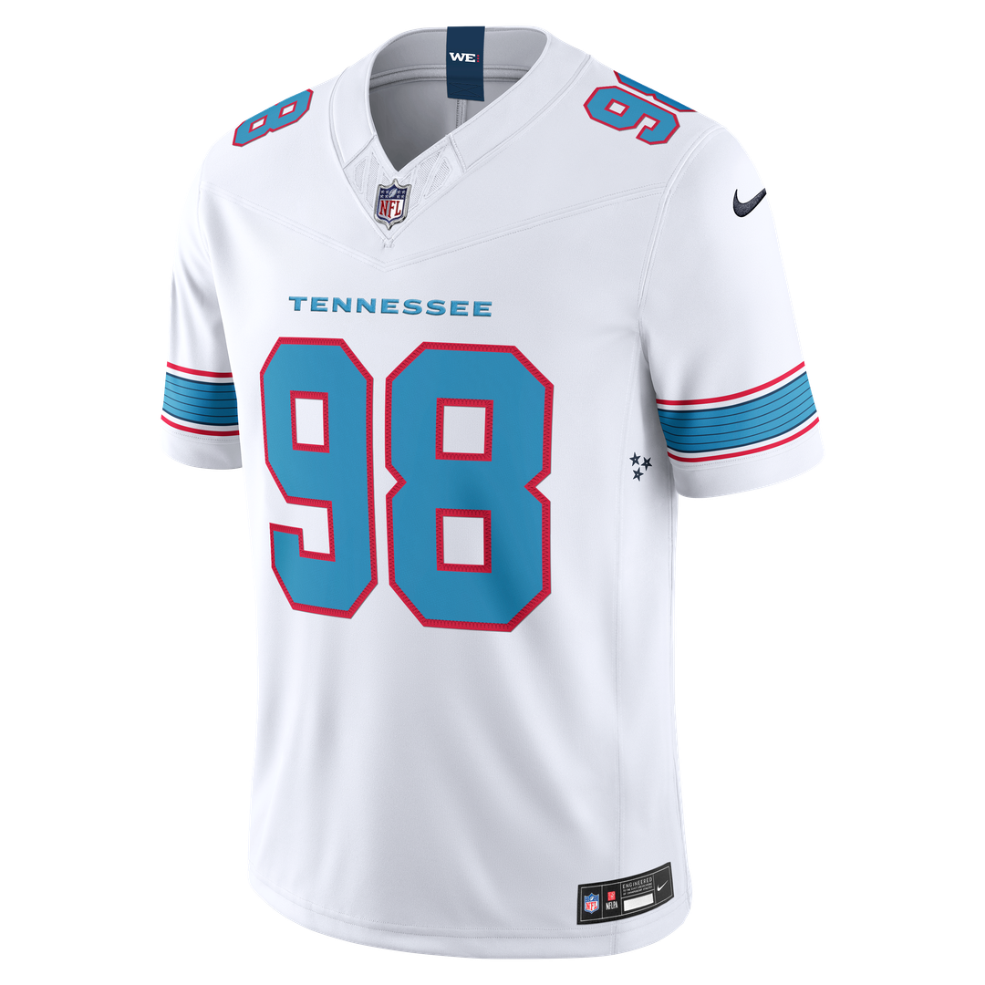 Tennessee Titans Jeffery Simmons Nike Light Blue Team Vapor F.U.S.E. Stitched Limited Jersey