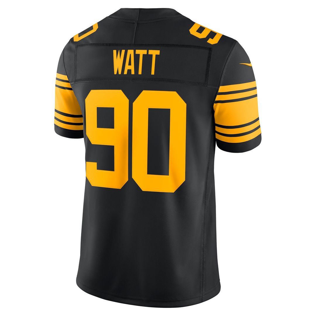 Pittsburgh Steelers T.J. Watt Nike Black Alternate Vapor F.U.S.E. Stitched Limited Jersey