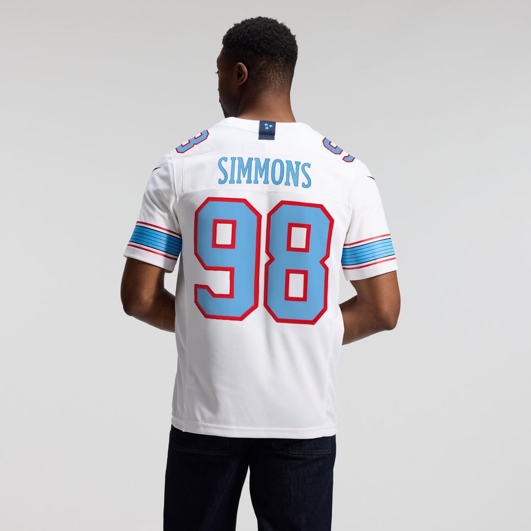 Tennessee Titans Jeffery Simmons Nike Light Blue Team Vapor F.U.S.E. Stitched Limited Jersey