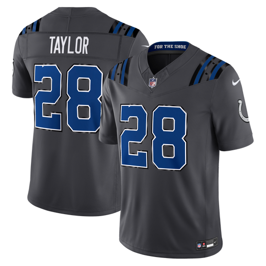 Indianapolis Colts Jonathan Taylor Nike Anthracite 2026 Rivalries Collection Stitched Limited Jersey