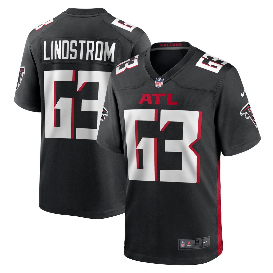 Atlanta Falcons Chris Lindstrom Nike Black Team Game Jersey