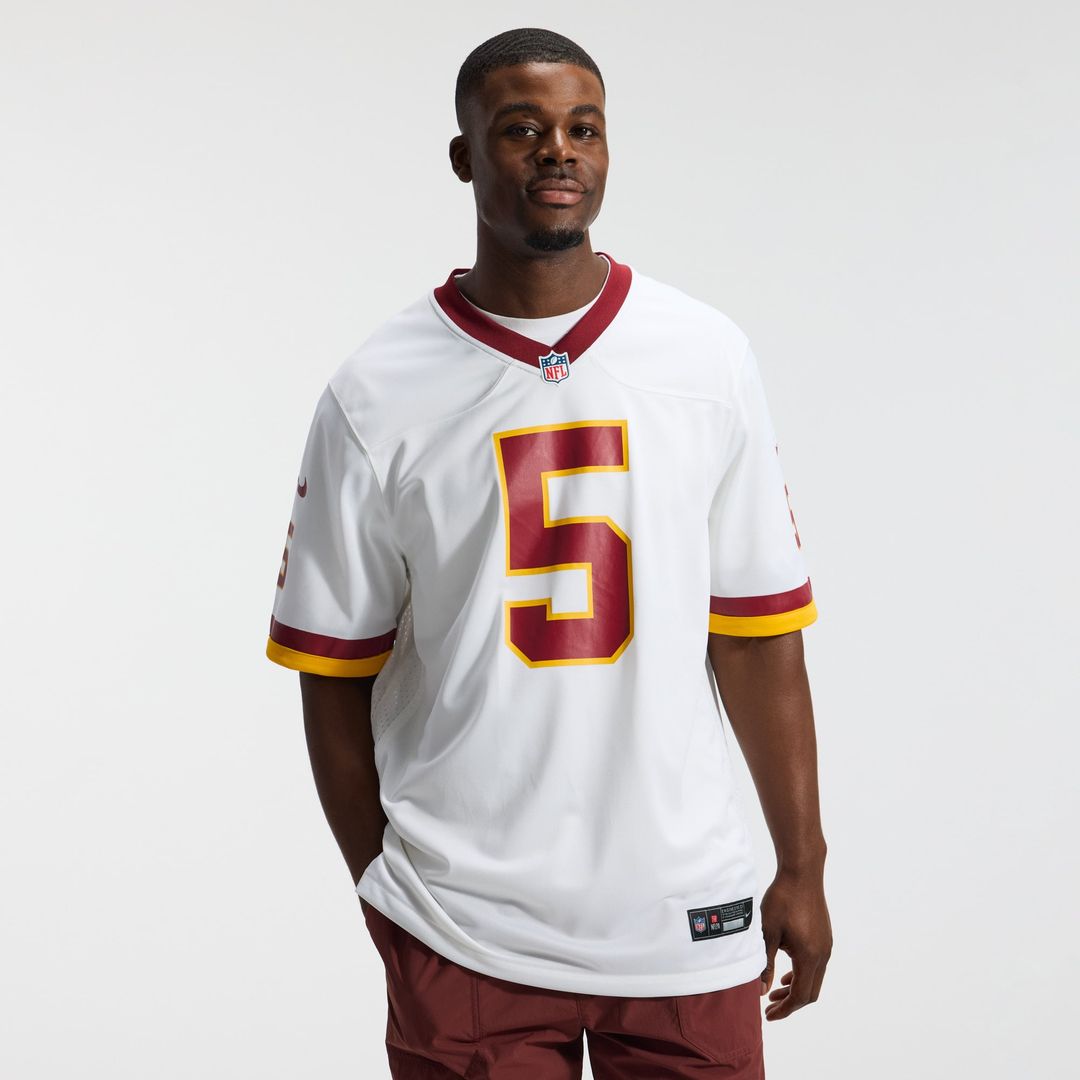 Hail Raiser Washington Commanders Jayden Daniels Nike Black Alternate Game Jersey