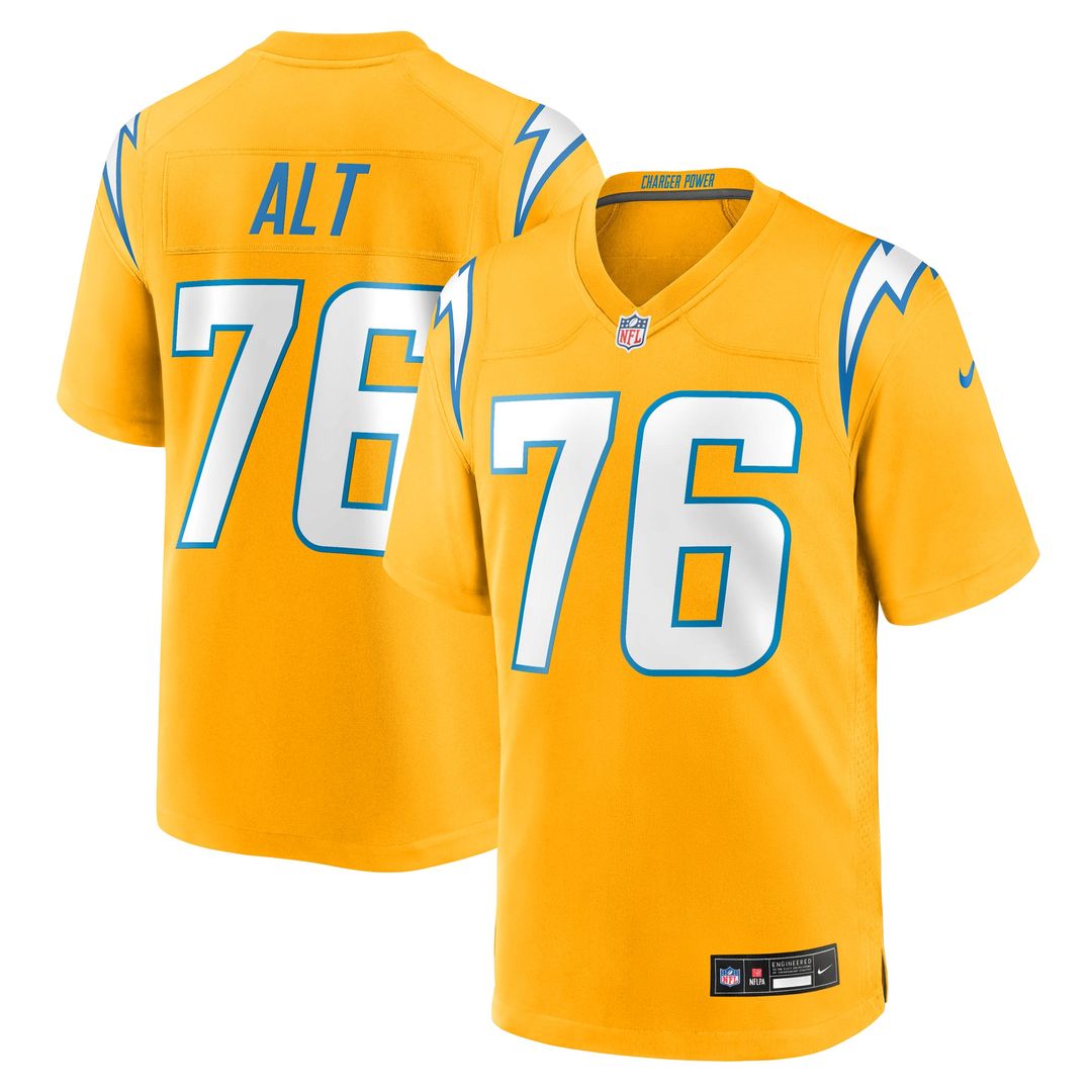 Los Angeles Chargers Joe Alt Nike Gold Alternate Charger Power Game Player Jersey