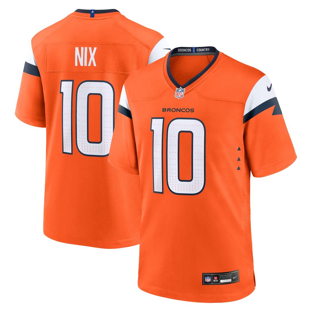 Denver Broncos Bo Nix Nike Navy Alternate Game Jersey