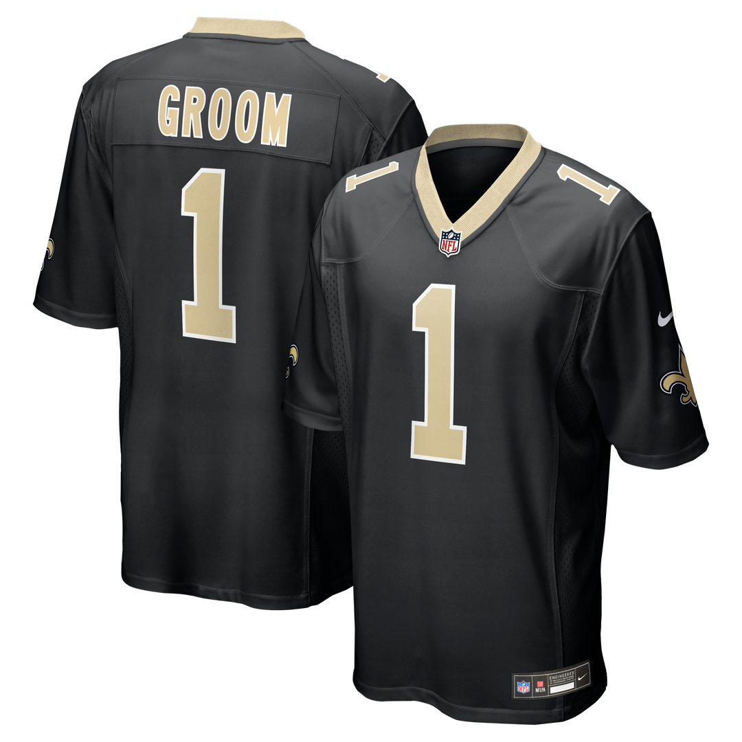 New Orleans Saints Number 1 Groom Nike Black Game Jersey