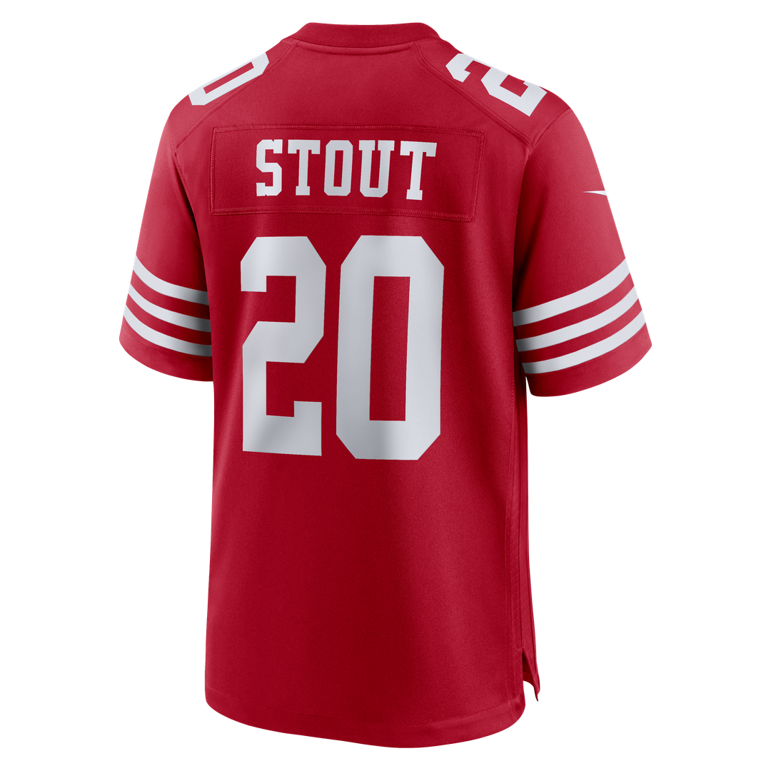San Francisco 49ers Upton Stout Nike Scarlet Team Game Jersey