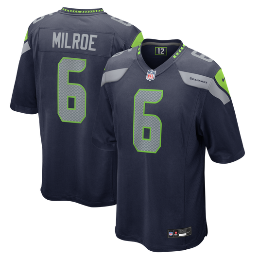 Seattle Seahawks Jalen Milroe Nike College Navy Team Game Jersey