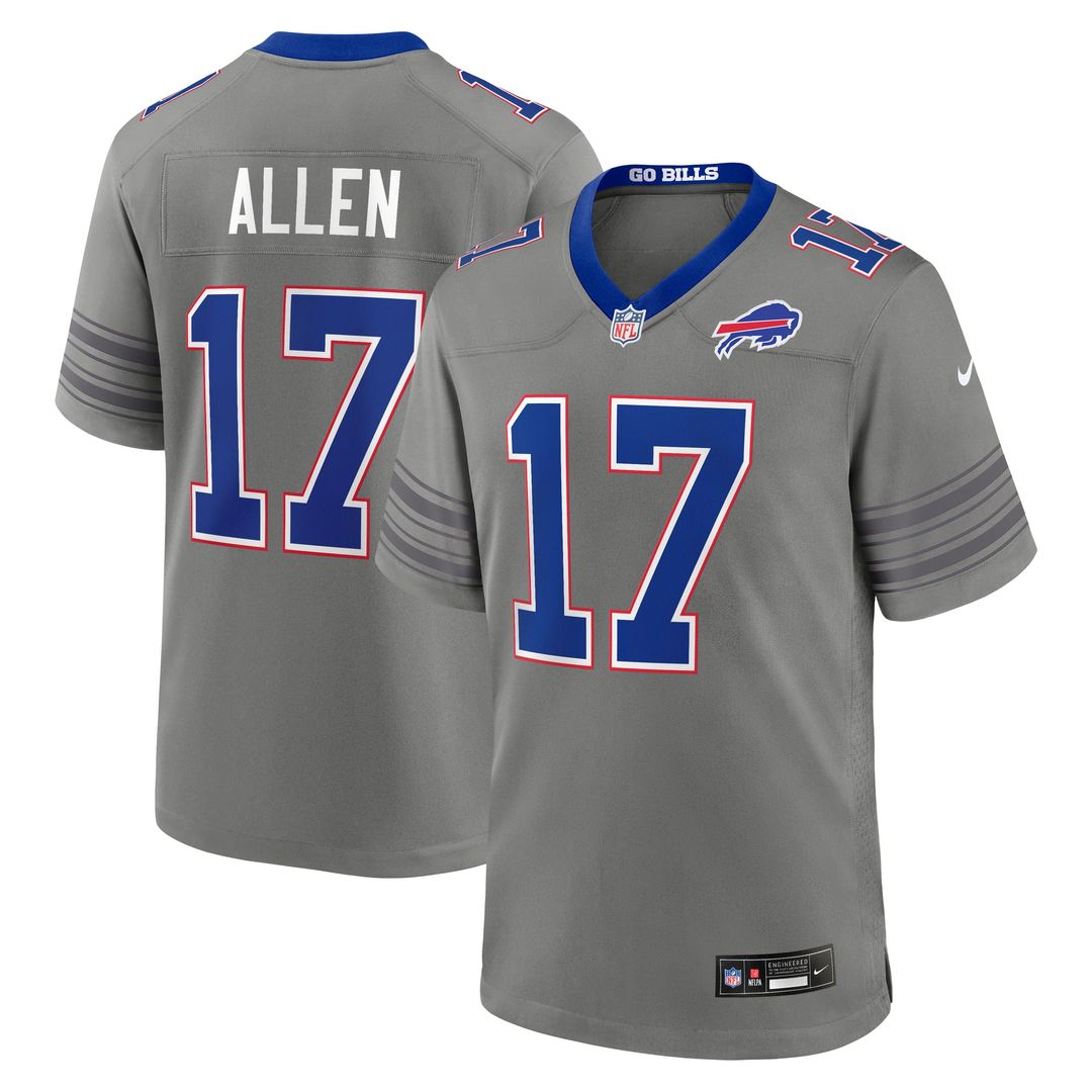 Buffalo Bills Josh Allen Nike Gray Nickel City Game Jersey