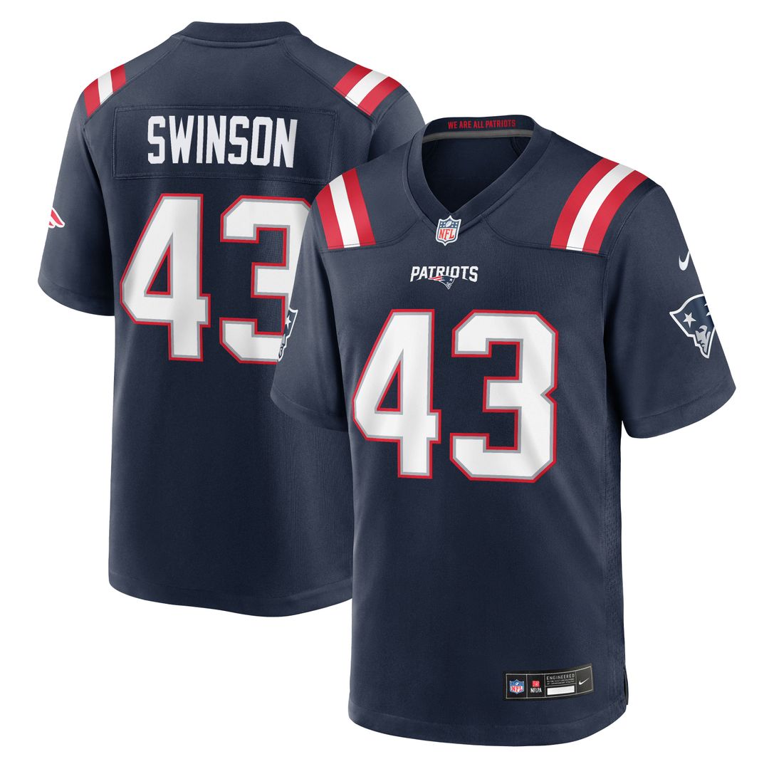 New England Patriots Bradyn Swinson Nike Navy Team Game Jersey