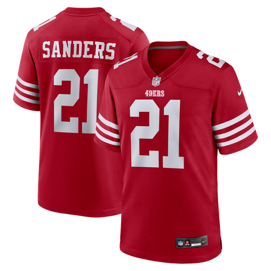 San Francisco 49ers Deion Sanders Nike Scarlet Team Retired Player Game Jersey