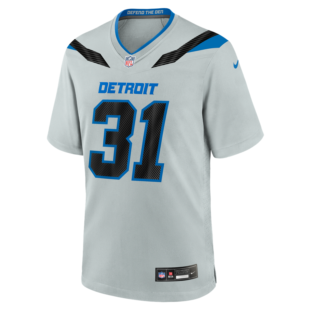 Detroit Lions Kerby Joseph Nike Silver 2026 Rivalries Collection Game Jersey
